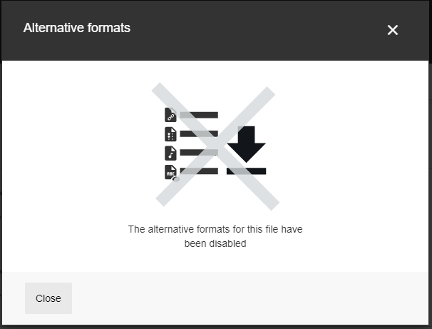 Alternative formats disabled for students