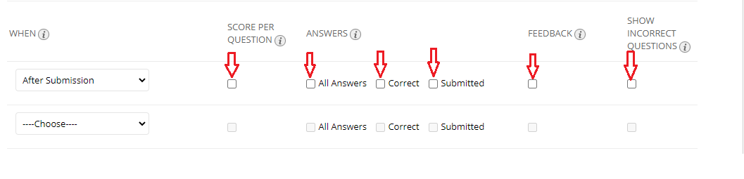 Show score of test to students