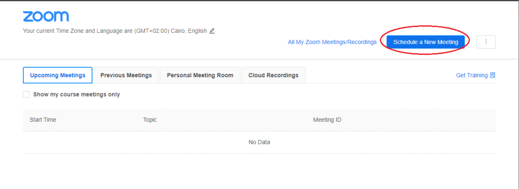 Create a zoom meeting