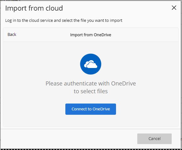 Upload from OneDrive