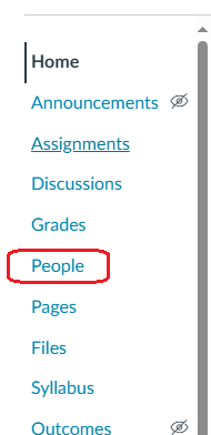 People link on the course left menu