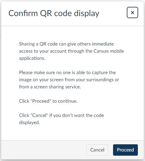 Confirm QR code display